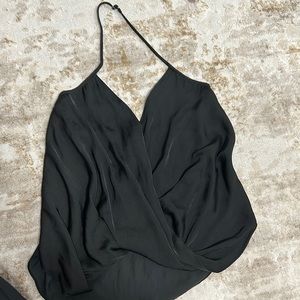 Silk halter top, high low